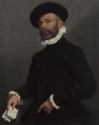 Giovanni Battista Moroni Portrait of a Man holding a Letter oil on canvas